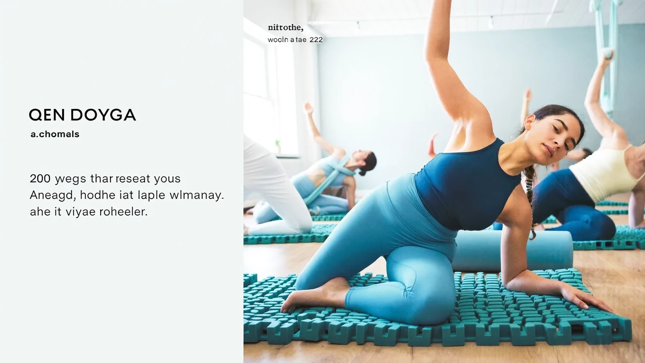 Illustrazione campagna: accessori per yoga in una scena di pratica